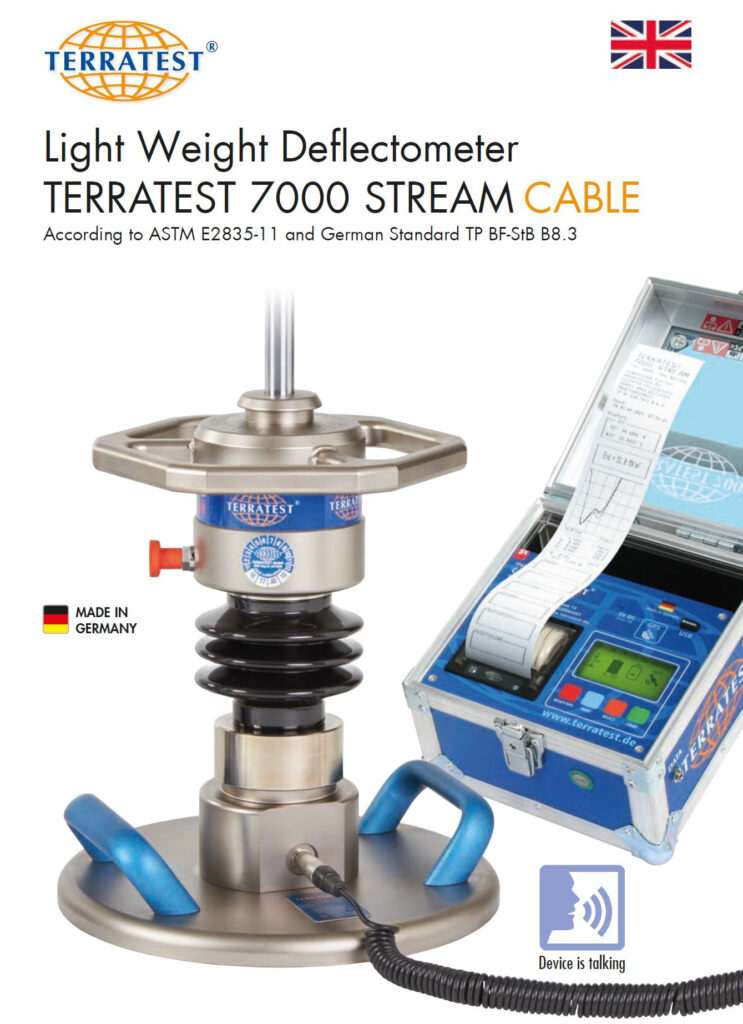 Light Weight Deflectometer TERRATEST 7000 STREAM_EN brochure top page
